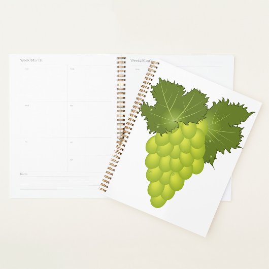 Groene Druiven Wijnstok Bladeren Vers Fruit Planner