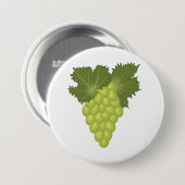 Groene Druiven Wijnstok Bladeren Vers Fruit Ronde Button 7,6 Cm (Voorkant /achterkant)