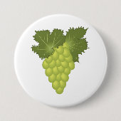Groene Druiven Wijnstok Bladeren Vers Fruit Ronde Button 7,6 Cm (Voorkant)