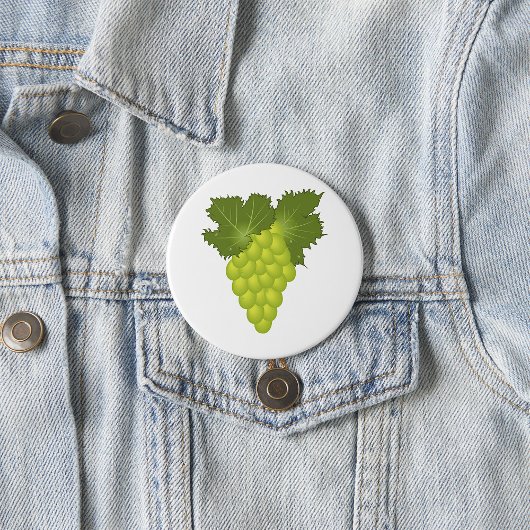 Groene Druiven Wijnstok Bladeren Vers Fruit Ronde Button 7,6 Cm