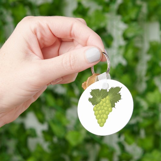 Groene Druiven Wijnstok Bladeren Vers Fruit Sleutelhanger
