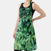 Groene druivenbladeren Monogram Naam Schort (Insitu)