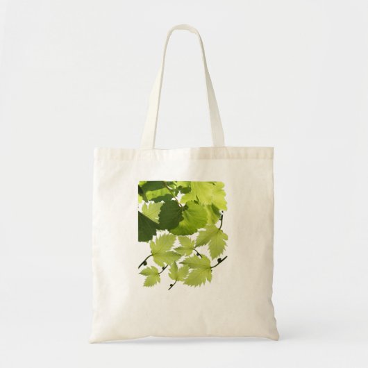 Groene druivenbladeren tote bag (Voorkant)