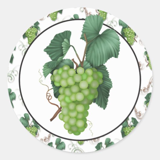 Groene Druivenvoer leuke sticker (Voorkant)