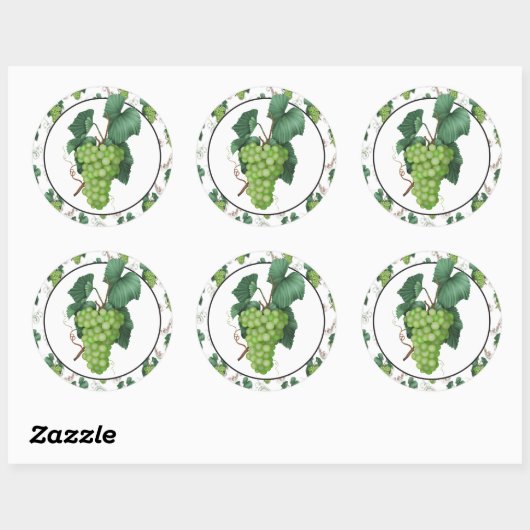 Groene Druivenvoer leuke sticker (Vel)