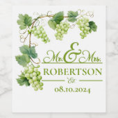 Groene Druivenwijn Wijn Etiket (Enkel label)