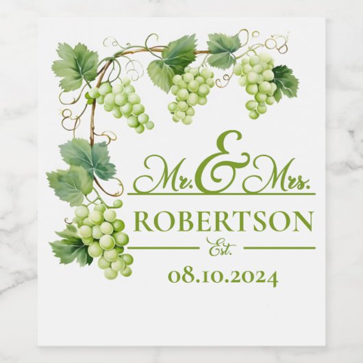 Groene Druivenwijn Wijn Etiket (Enkel label)