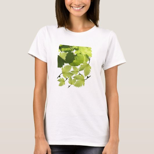 Groene druivenwijnbladeren t-shirt (Voorkant)