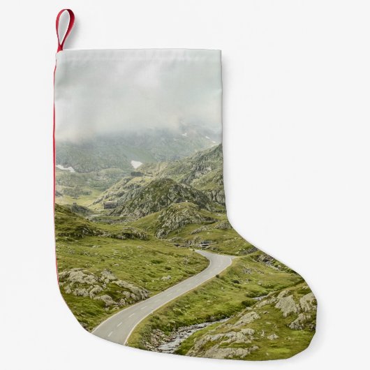 GROENE DRUKVELD EN MOUNTAS KLEINE KERSTSOK (Voorkant)
