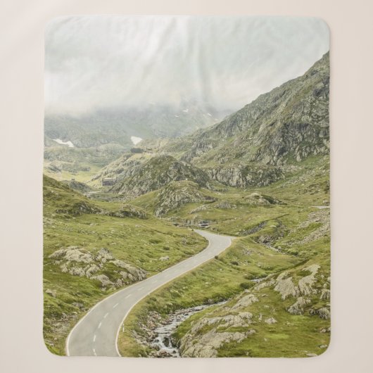 GROENE DRUKVELD EN MOUNTAS SHERPA DEKEN (Voorkant)
