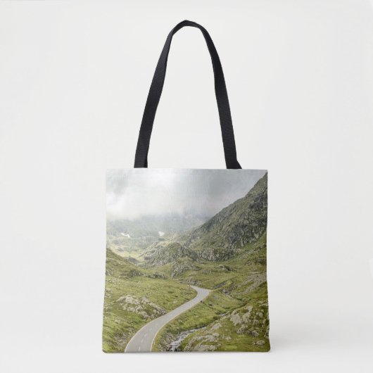 GROENE DRUKVELD EN MOUNTAS TOTE BAG (Voorkant)