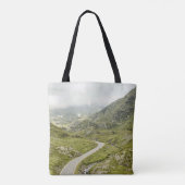 GROENE DRUKVELD EN MOUNTAS TOTE BAG (Achterkant)
