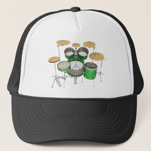 Groene drumstel: trucker pet (Voorkant)