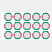 Groene Druppelende Glitters Chic Roze Watermeloen  Labels (Vel)