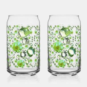 Groene druppels blikvorm glas