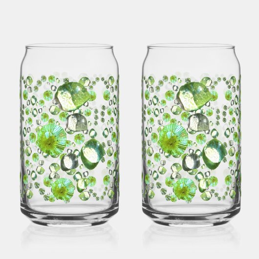 Groene druppels blikvorm glas (Voorkant)