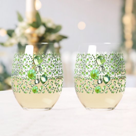 Groene Druppels Wijnglas Zonder Voet (Insitu (Huwelijk))