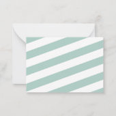 Groene Dubbele Grens Modern Monogram Gestreept Notitiekaartje (Achterkant)