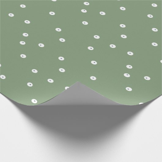 Groene dubbele Stippen Cadeaupapier (Hoek)