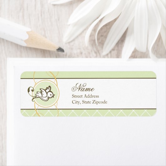 Groene duif retour adres label (Insitu)