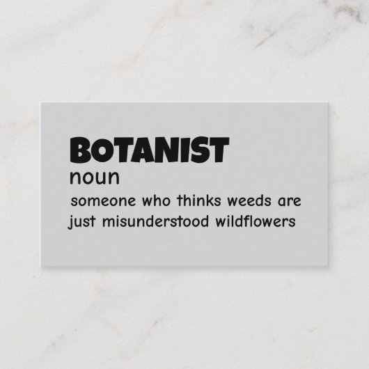 Groene Duim Definitie Humor Visitekaartje (Voorkant)
