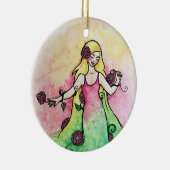 Groene Duim Lente Keramisch Ornament (Rechts)