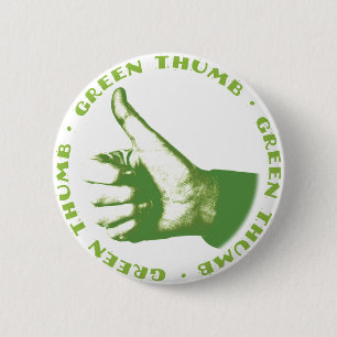 Groene duim ronde button 5,7 cm