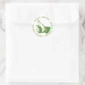 Groene duim ronde sticker (Tas)