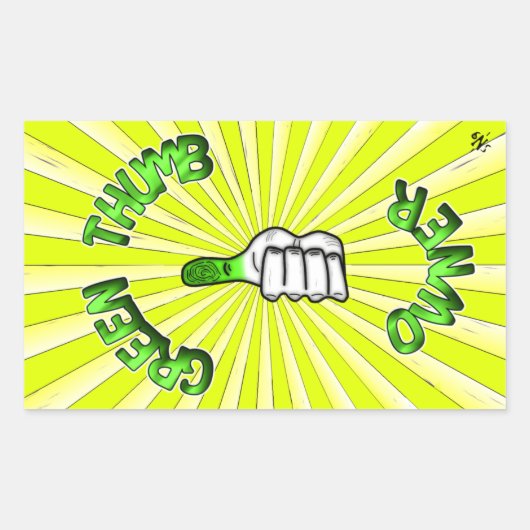 Groene duim (tuinbouw) rechthoekige sticker (Voorkant)