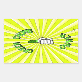 Groene duim (tuinbouw) rechthoekige sticker