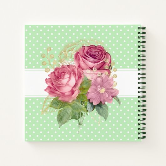 Groene Duim Tuinierders Dagboek Roze Gouden Rozen Notitieboek (Achterkant)