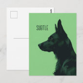 Groene Duitse herder Briefkaart (Voorkant / Achterkant)