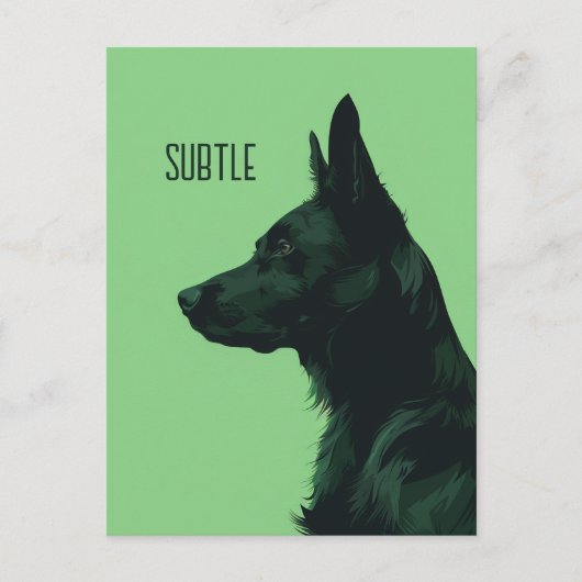 Groene Duitse herder Briefkaart (Voorkant)