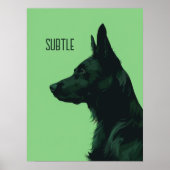 Groene Duitse herder Poster (Voorkant)