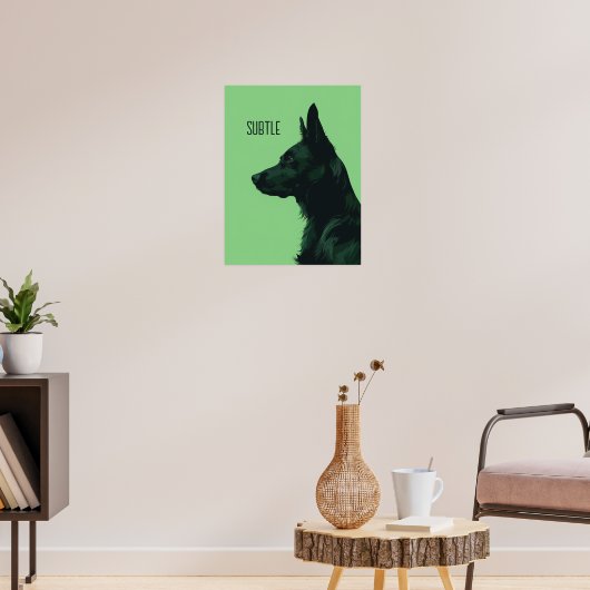 Groene Duitse herder Poster (Woonkamer 3)