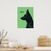 Groene Duitse herder Poster (Keuken)