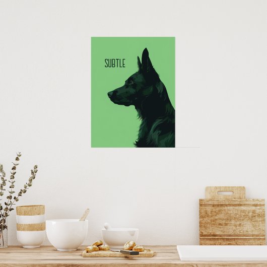 Groene Duitse herder Poster (Keuken)
