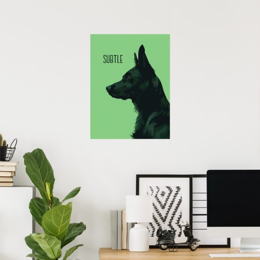 Groene Duitse herder Poster (Thuiskantoor)