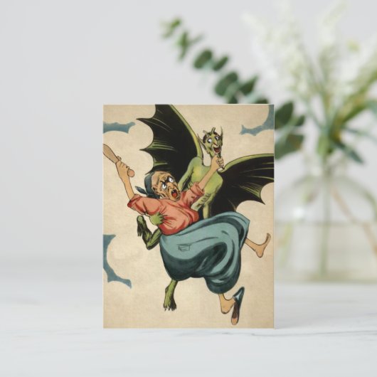 Groene Duivel Briefkaart (Staand voorkant)