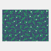 Groene duiven op blauw inpakpapier vel (Voorkant)