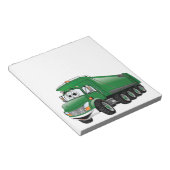 Groene Dump Truck 10w-Cartoon Notitieblok (Schuin)