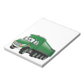 Groene Dump Truck 10w-Cartoon Notitieblok (Linkerzijde)
