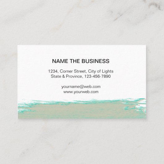 Groene, dunne Waterverf, eenvoudig verven Visitekaartje (Achterkant)