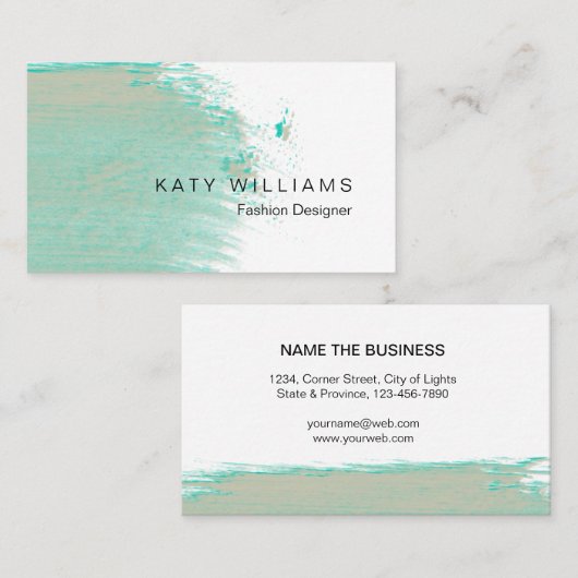 Groene, dunne Waterverf, eenvoudig verven Visitekaartje (Voorkant / Achterkant)