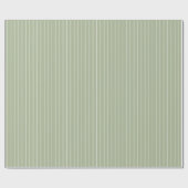 Groene Dunne Witte Strepen Verjaardag Cadeaupapier (Vlak)