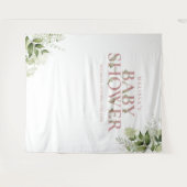 Groene "Dusty Rose" babyshower fotobackdrop Wandkleed (Voorkant (horizontaal))
