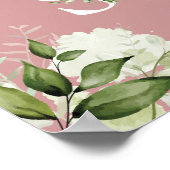 Groene 'Dusty Rose' roze baby shower welkomstbord Poster (Hoek)