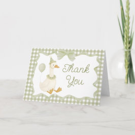 Groene Dwaas Gans Babyshower Bedankkaart