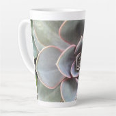 Groene Echeveria Close-up Latte Mok (Linkerhoek)