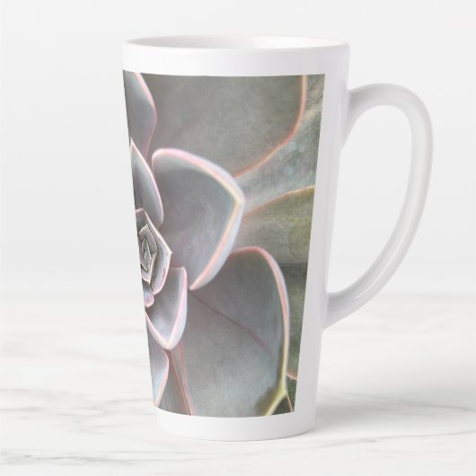 Groene Echeveria Close-up Latte Mok (Rechts)